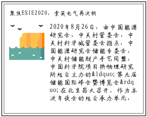 聚焦ESIE2020，索英电气再次斩获“2020年度中国十大储能PCS企业”大奖_kaiyun网页版登录入口