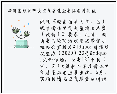 四川富顺县环境空气质量全省排名再创佳绩_kaiyun网页版登录入口